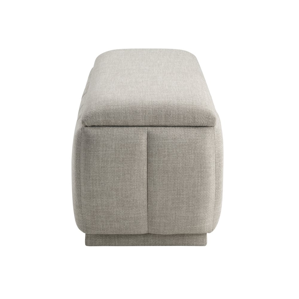 Maize Textured Lift Top Storage Bench in Taupe. Picture 5