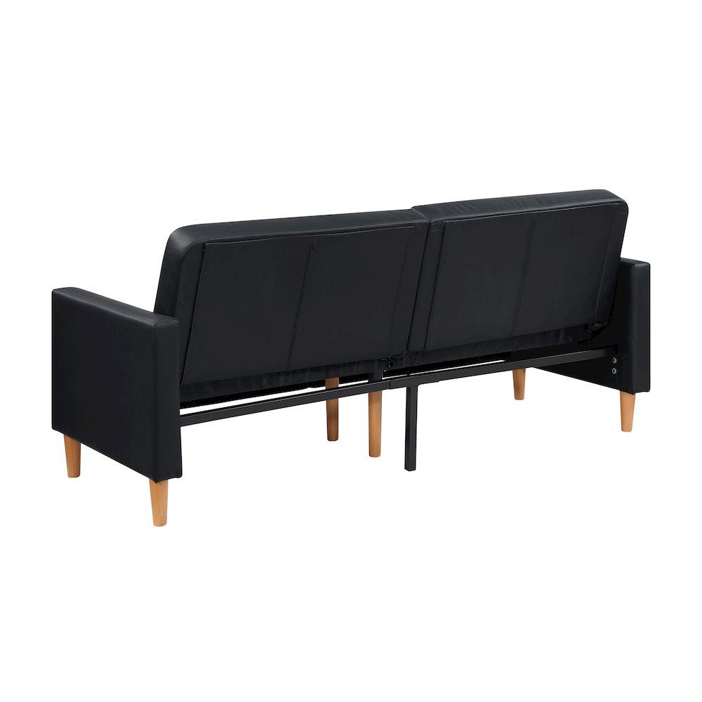 Carlton Faux Leather Elegant Lounger in Black. Picture 6