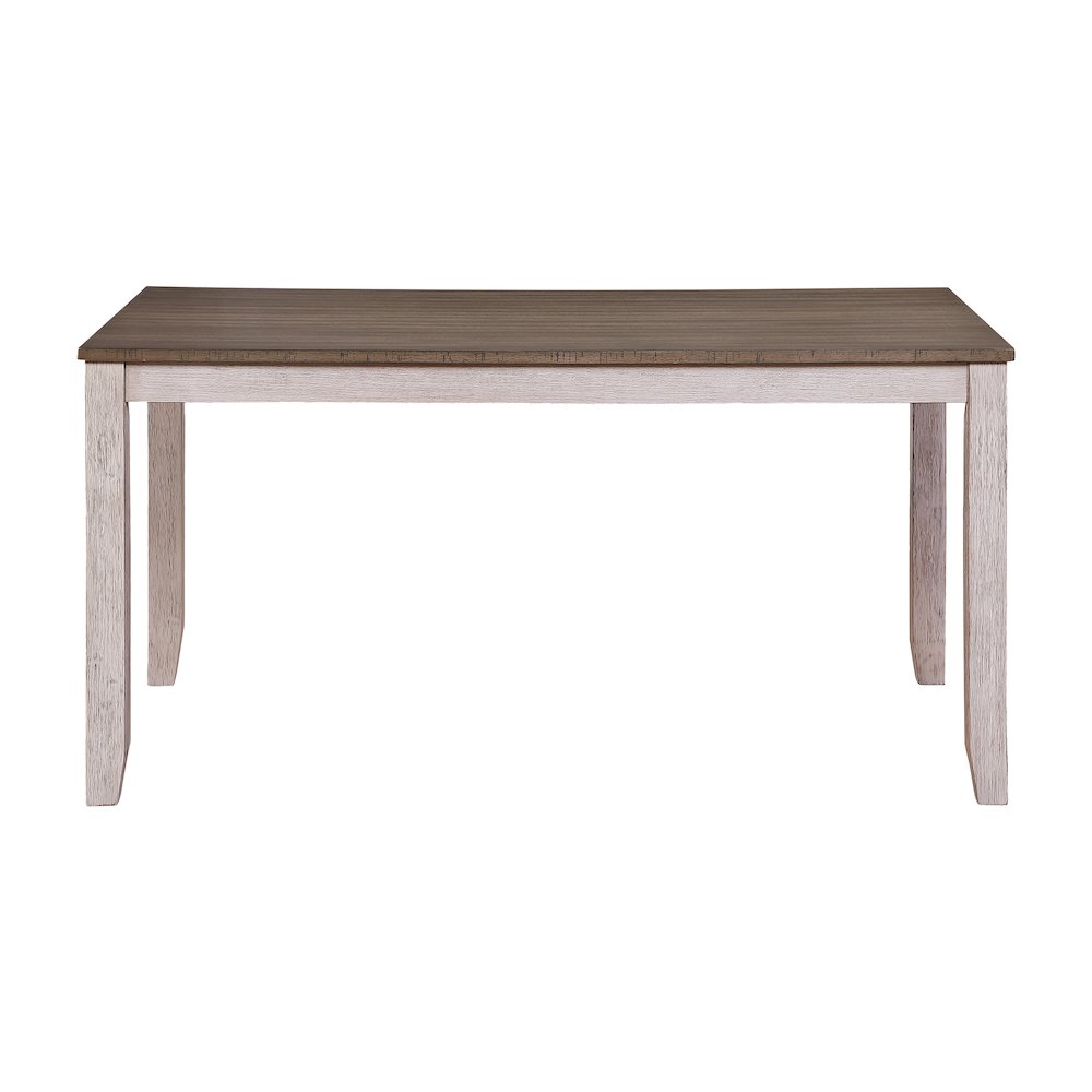 Ithaca Wood Veneer Dining Room Table in Grayish White and Brown Finish. Picture 3