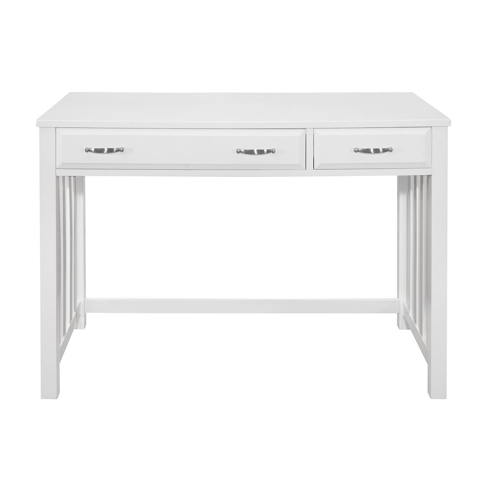 Blanche Asian Hardwood Desk in White. Picture 4