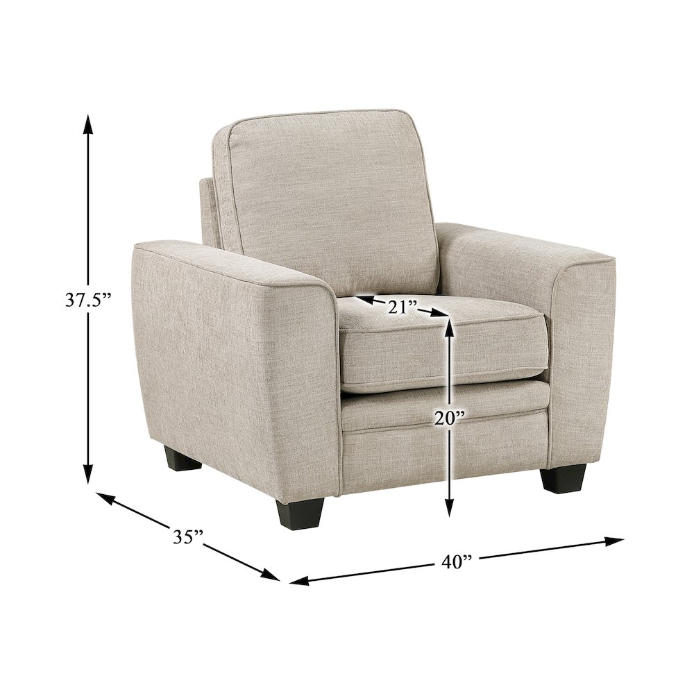 Zander Chenille Chair in Taupe. Picture 6