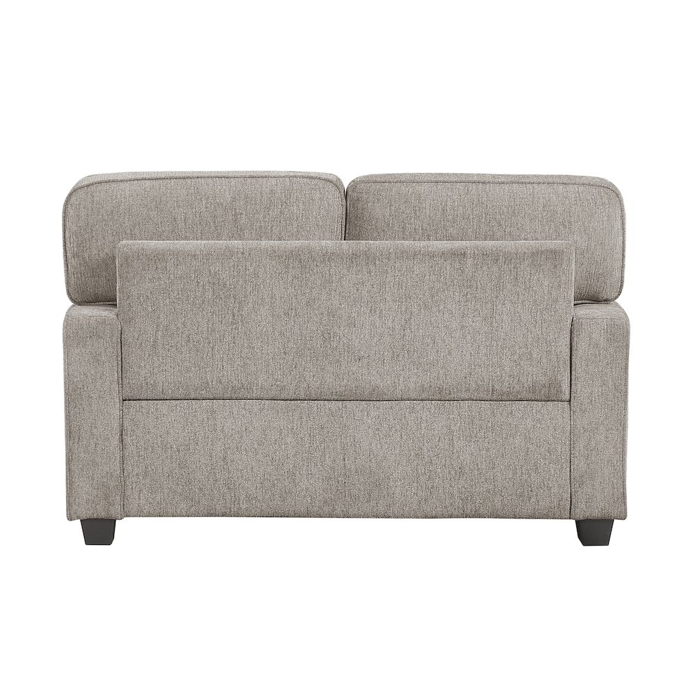 Frances Chenille Love Seat in Taupe. Picture 3