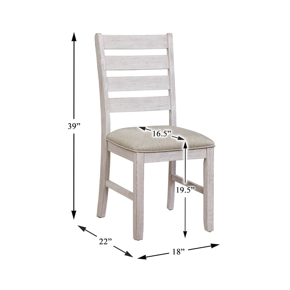 Ithaca Asian Hardwood 5-Piece Dining Set in Grayish White and Brown. Picture 4