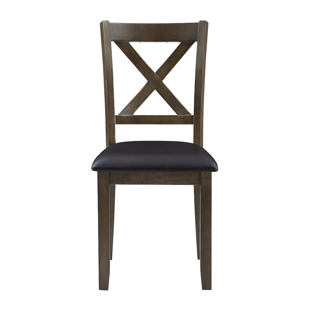 Hazel Faux leather Dining Room Table and Chairs (set of 5) in Dark brown. Picture 6