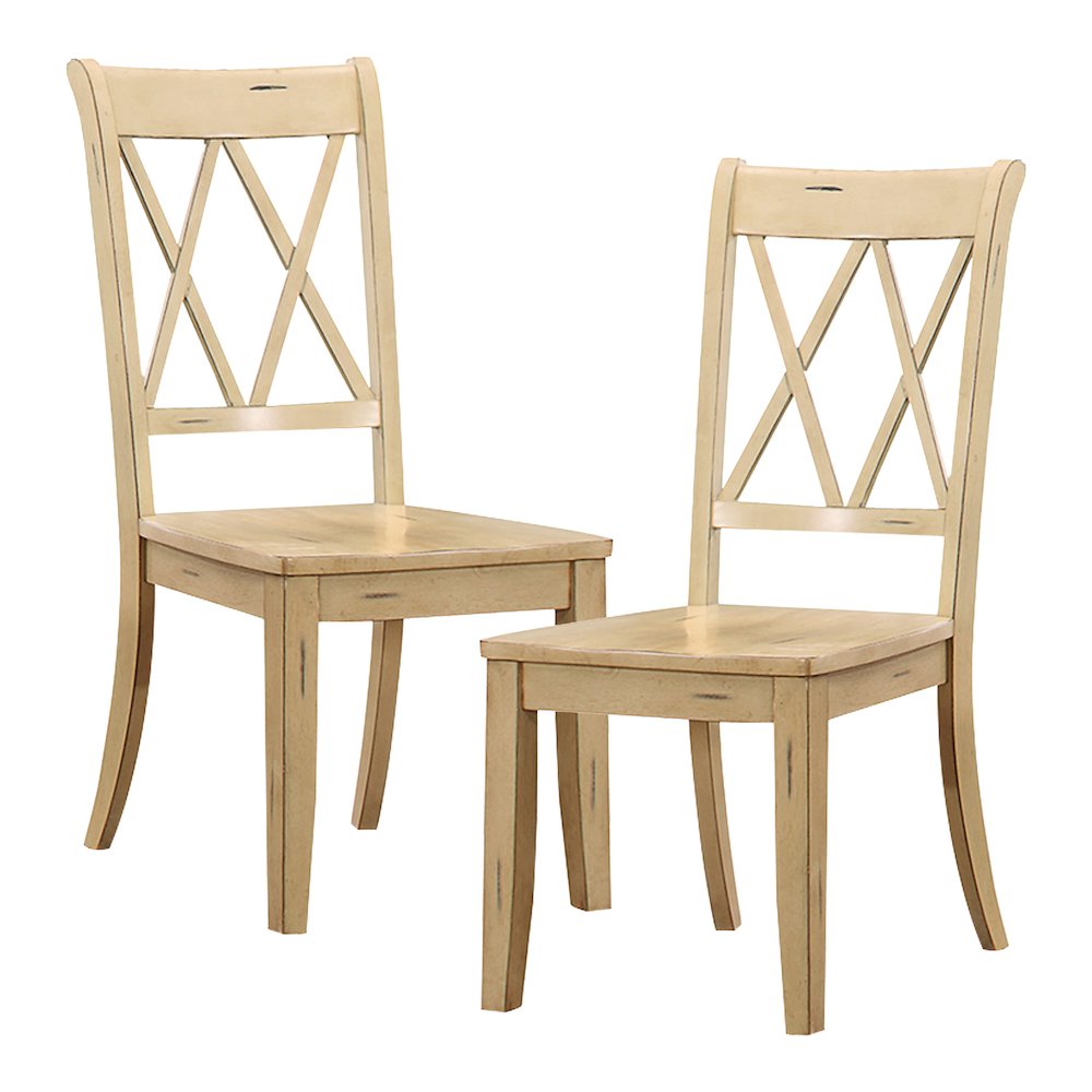 Janina Wood Dining Room Side Chair, set of 2 in Buttermilk. Picture 3