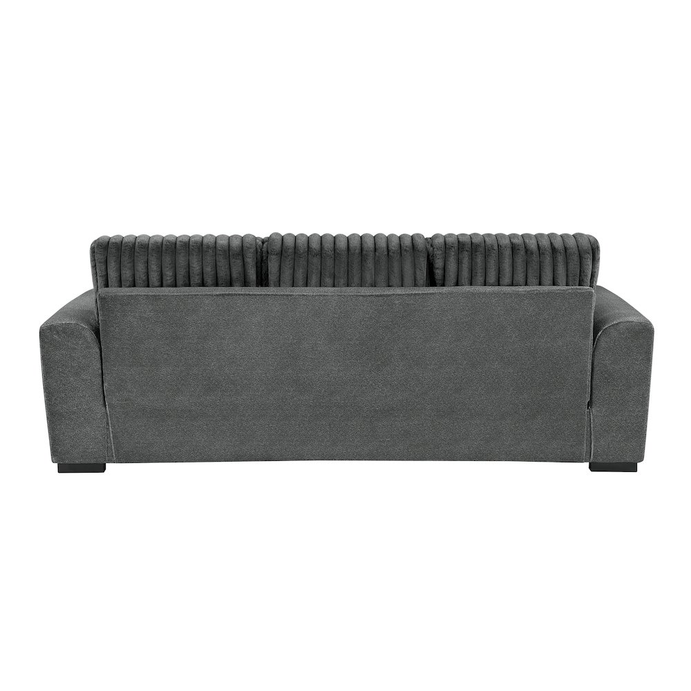 Athena Textured 2pc Set: Sofa, Loveseat in Dark Gray. Picture 6