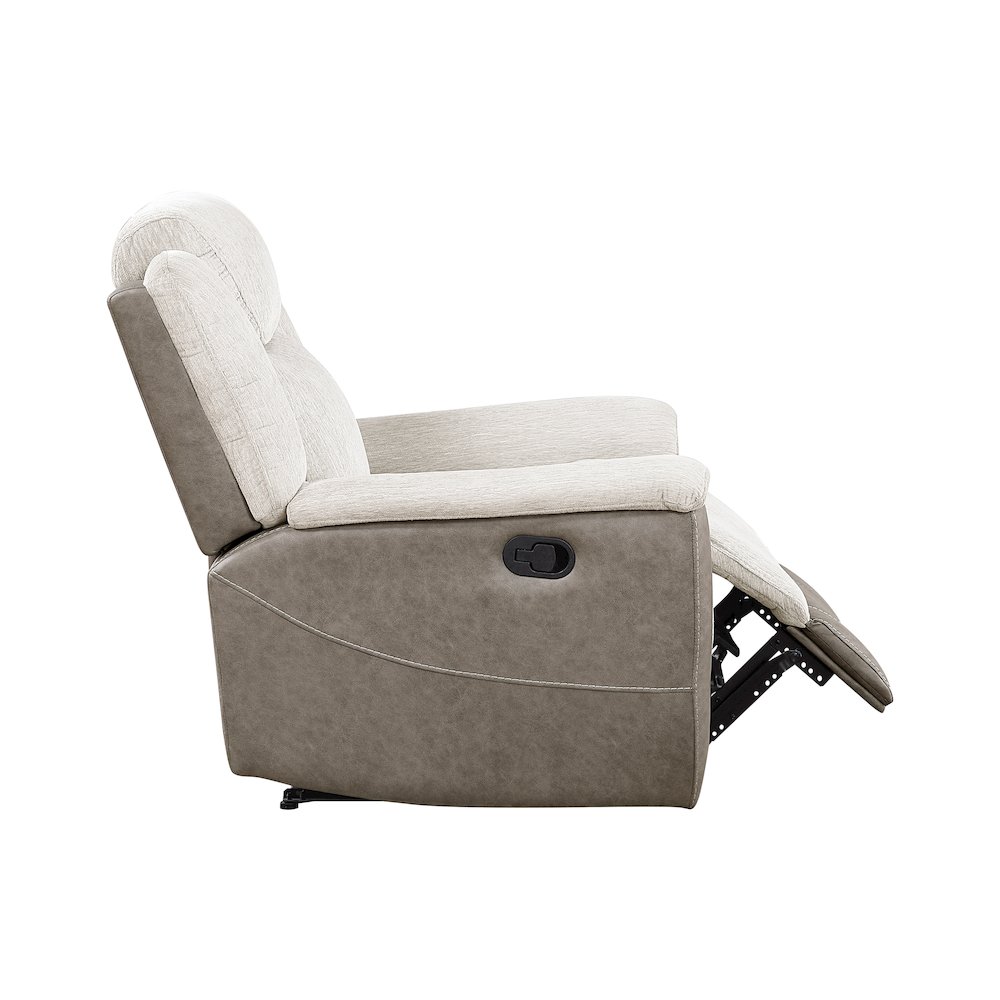 Harriette Chenille Reclining Chair in Beige. Picture 11