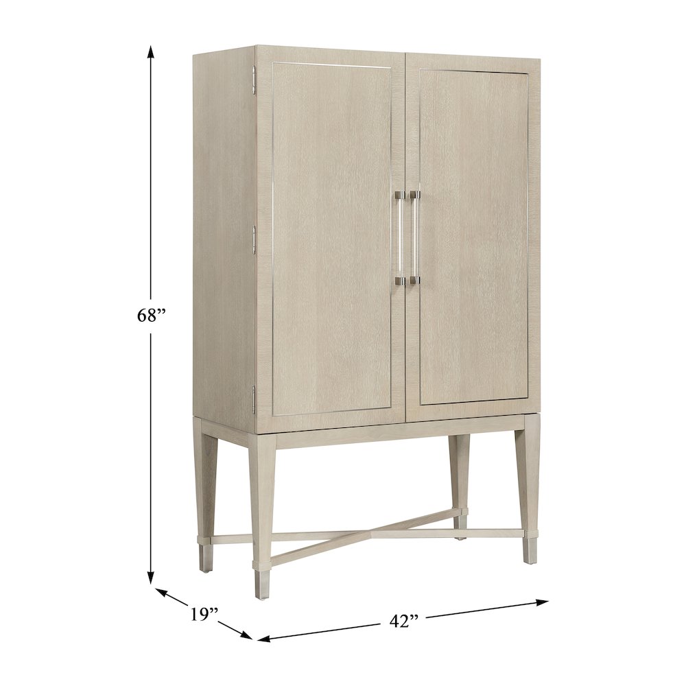 Genoa Oak Veneer Bar Cabinet in Light Oak Finish. Picture 4