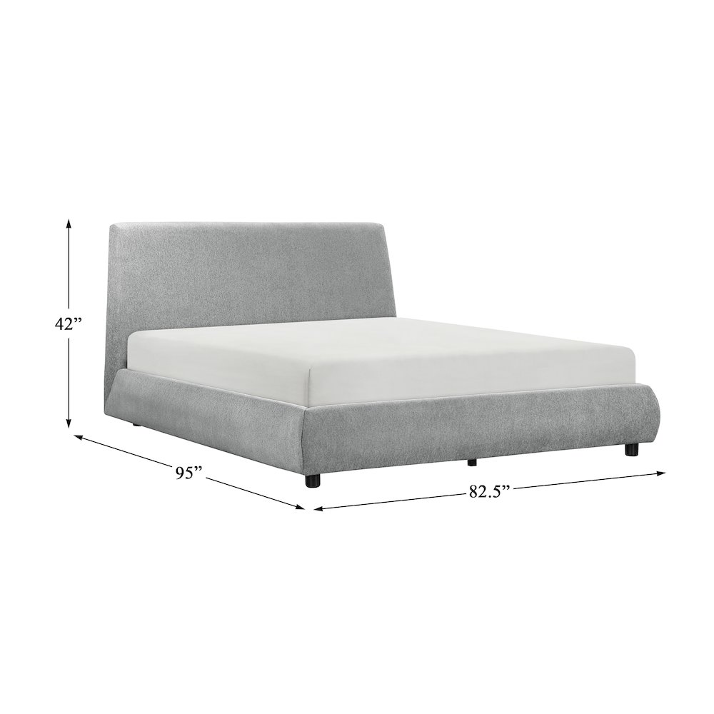 Alford Chenille Eastern King Platform Bed in Gray. Picture 4