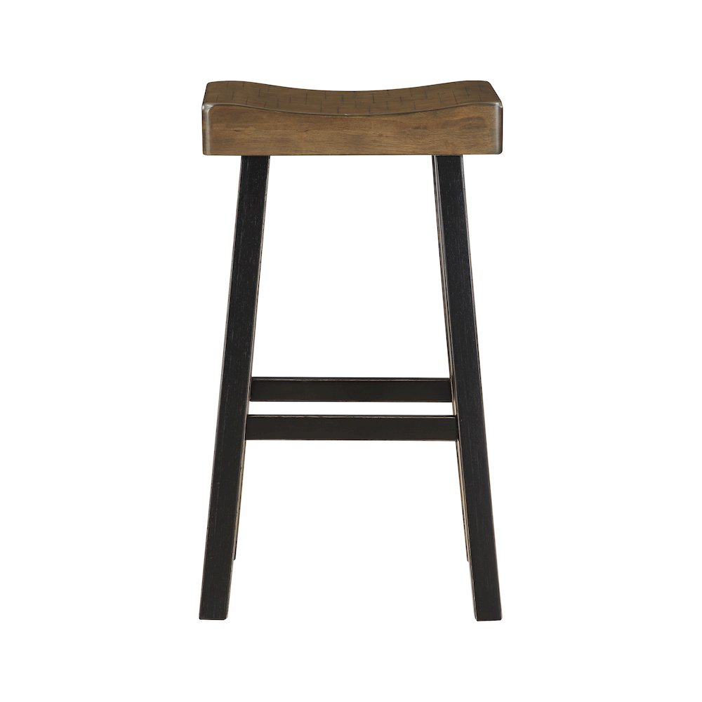 Caspian Solid Wood 29" Stool in Black and Brown Finish. Picture 5