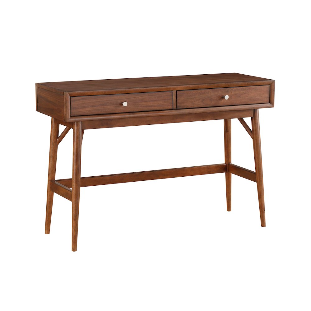Frolic Rubberwood Sofa Table with Two Functional Drawers in Brown. Picture 1