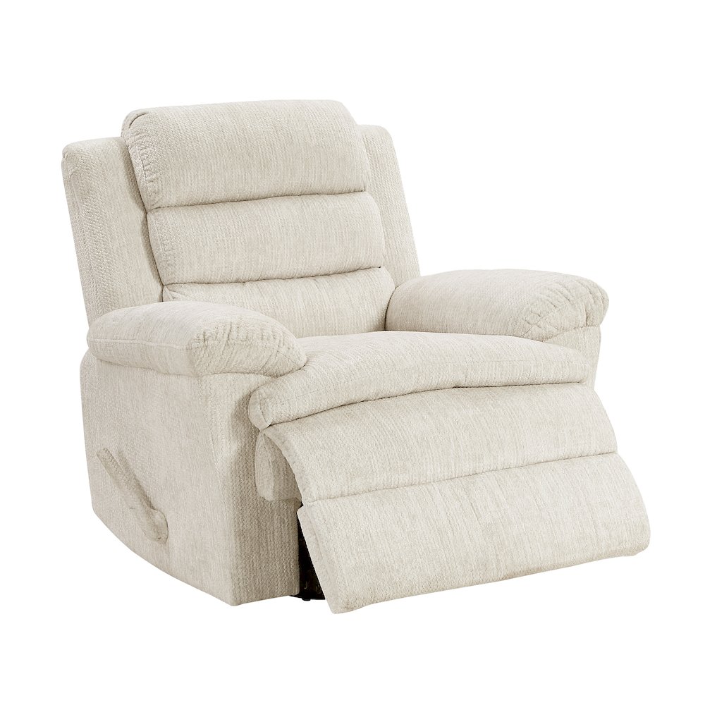 Oxford Microfiber Swivel Glider Reclining Chair in Beige. Picture 7