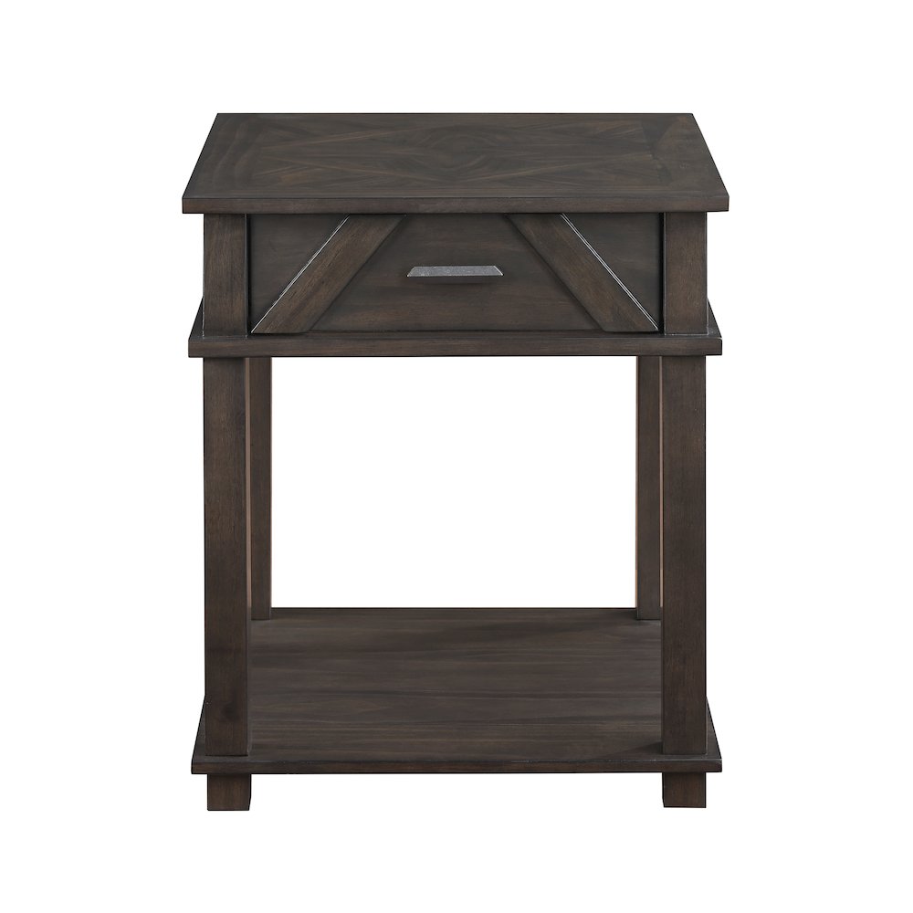 Lakeside Rubberwood End Table in Brown. Picture 3