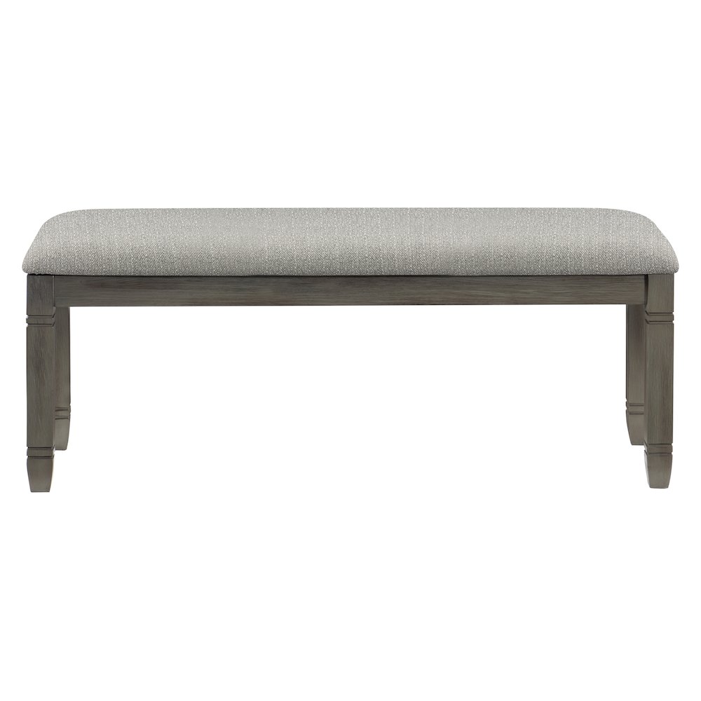 Granby Textured Dining Room Bench in Gray. Picture 3