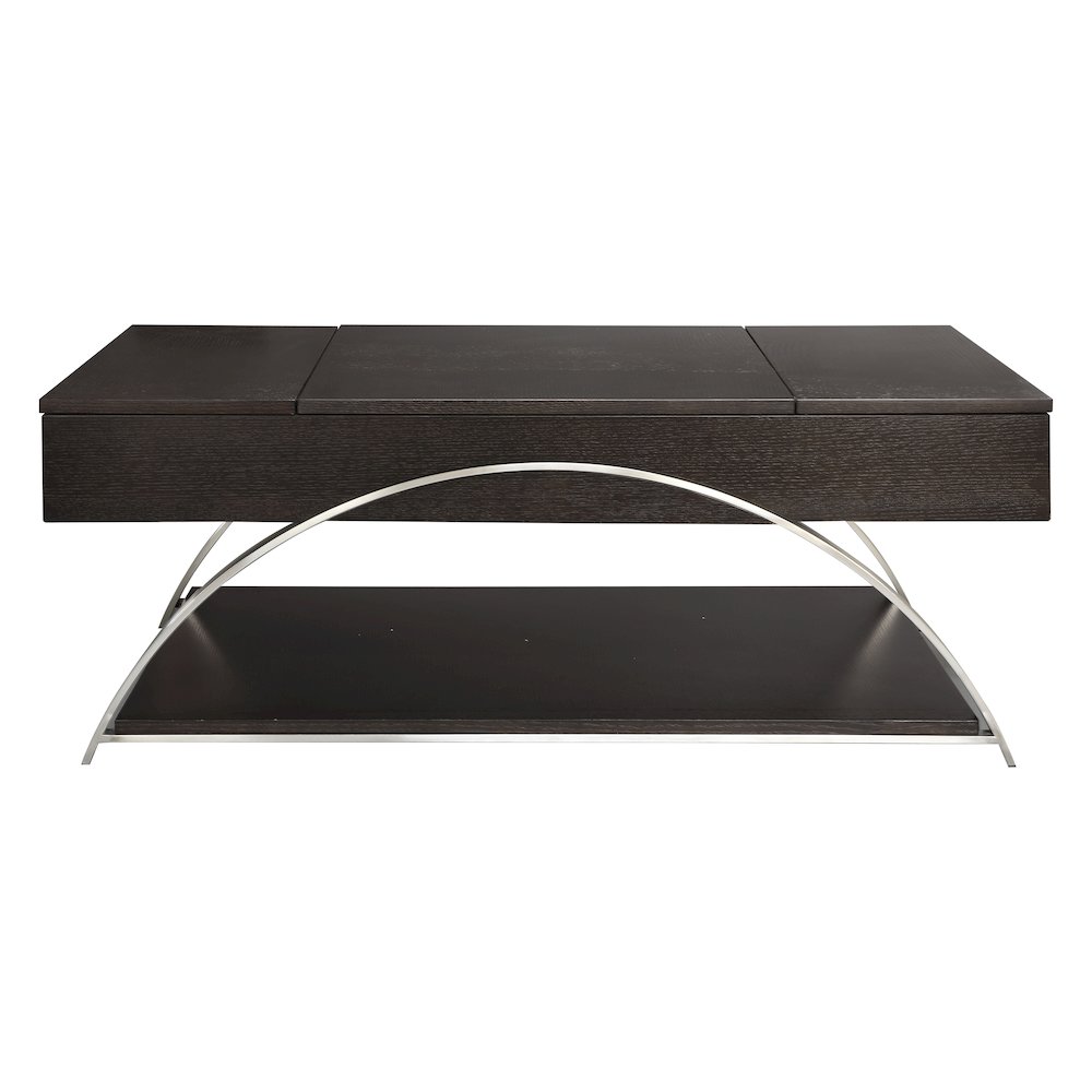 Tioga Engineered Wood Cocktail Table w/ Lift-Top and Storage in Espresso. Picture 4