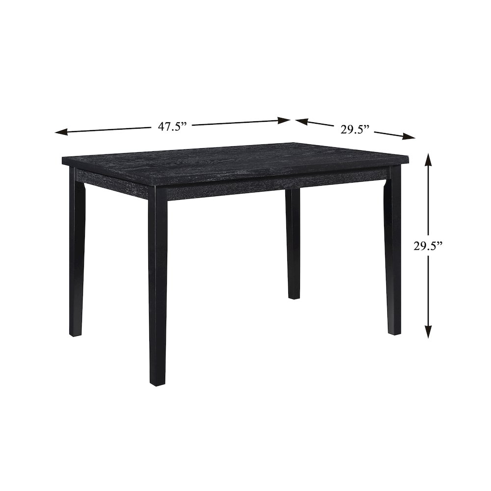 Andreas Asian Hardwood 5-Piece Dining Set in Black. Picture 5
