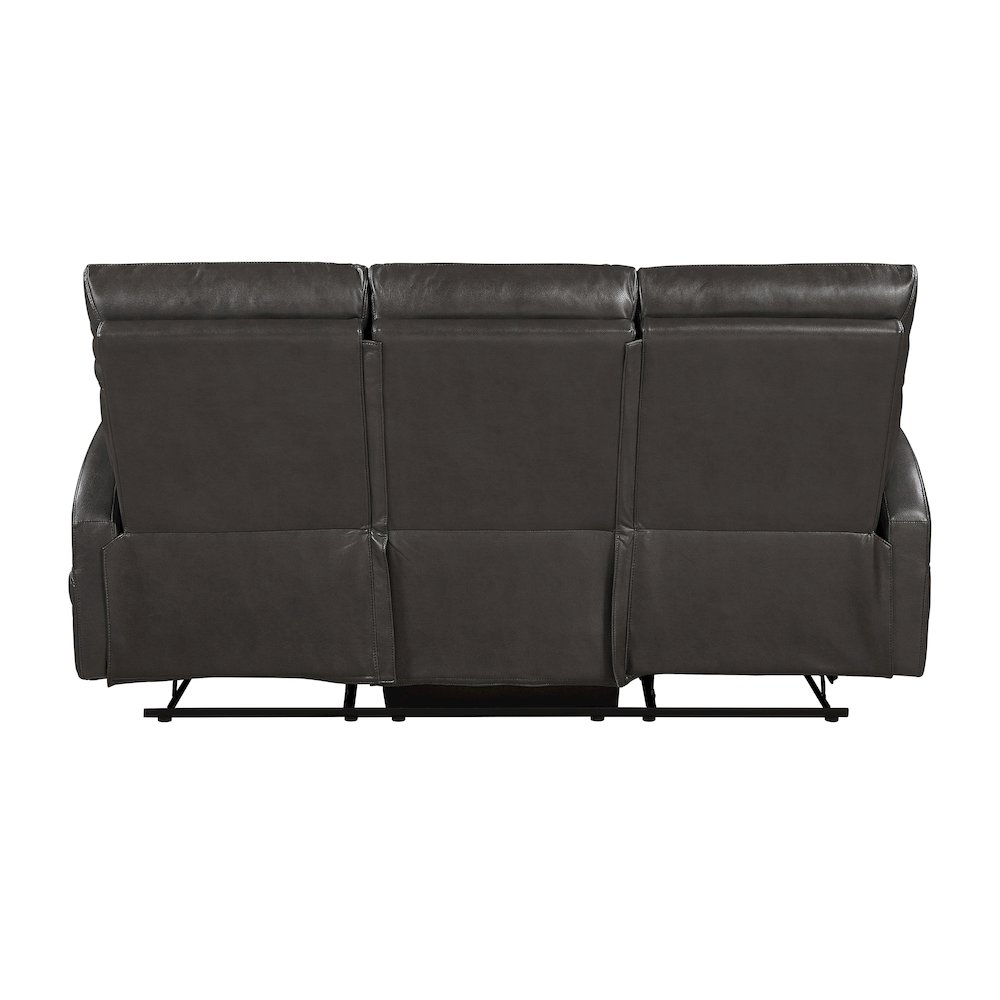Allen Faux Leather 3pc Set: Sofa, Love, Chair in Espresso. Picture 3
