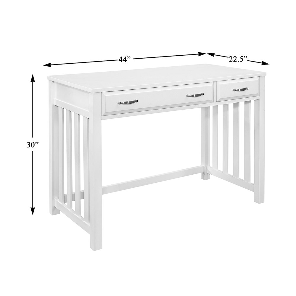 Blanche Asian Hardwood Desk in White. Picture 5