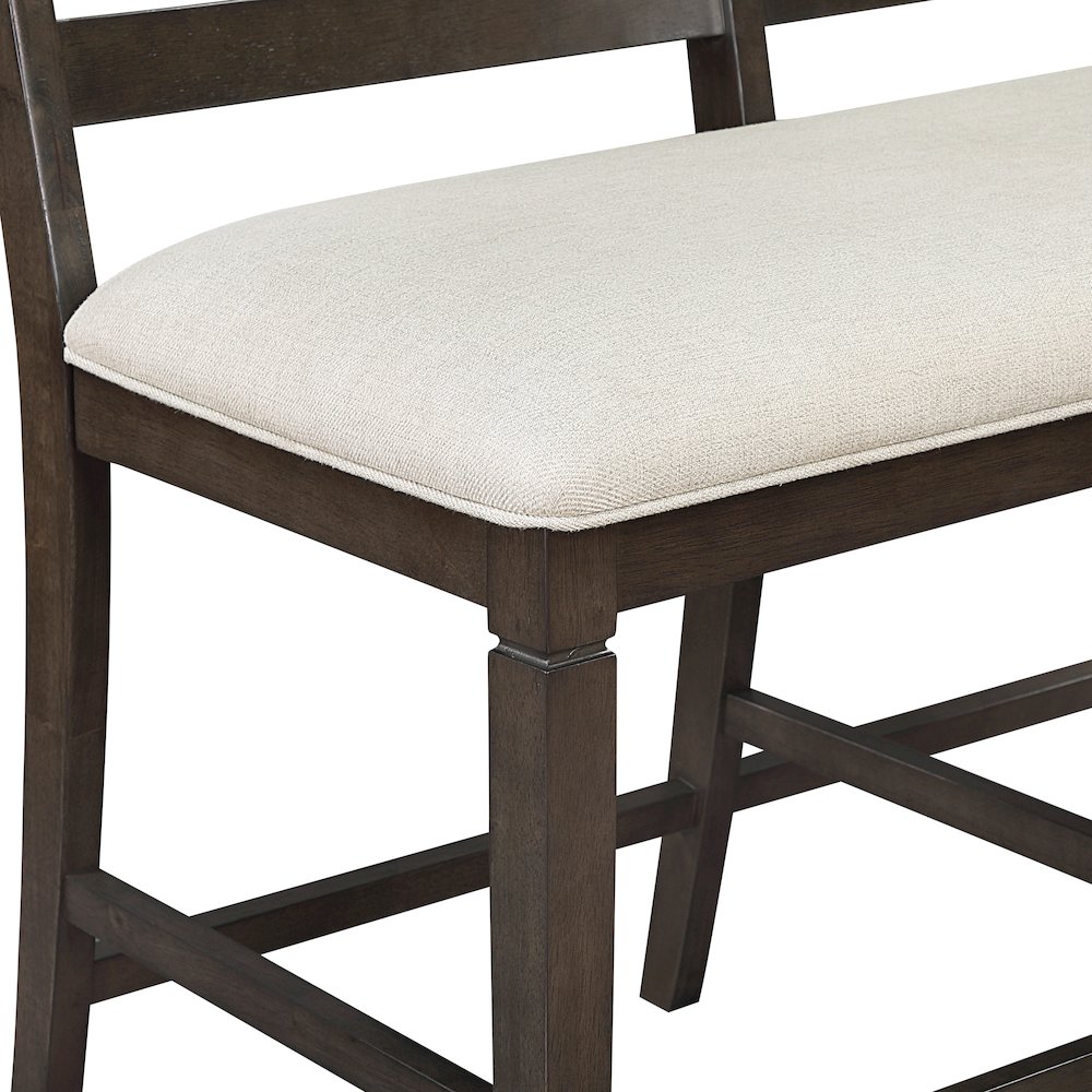 Victoria Asian Hardwood Counter Height Bench in Dark Espresso. Picture 7
