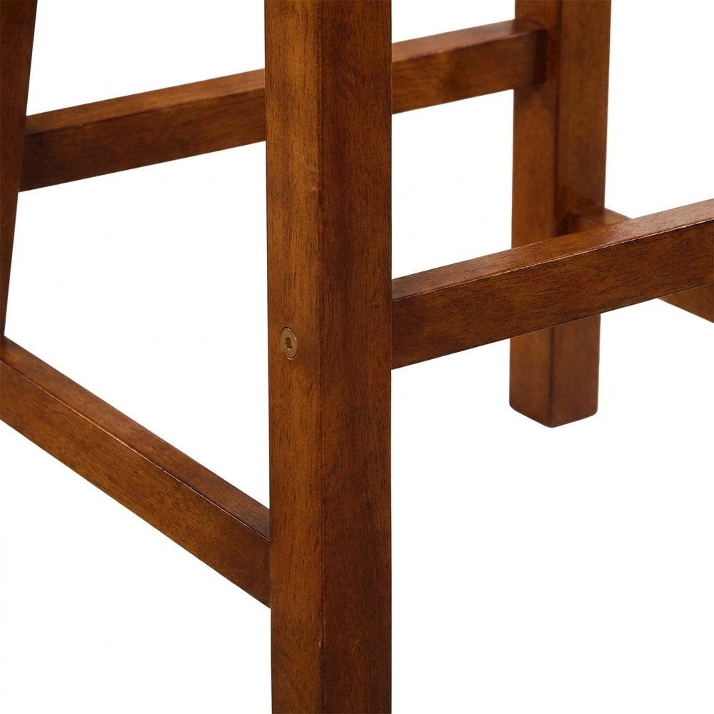 Saddleback Solid Wood Counter Stool with Saddle Seat, Oak, Set of 2. Picture 7