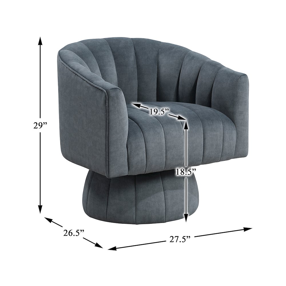 Lonita Velvet Swivel Chair in Dark Gray. Picture 5