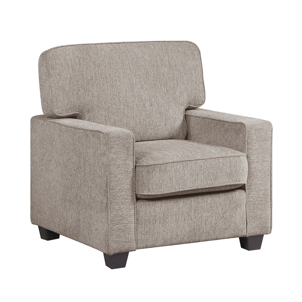 Frances Chenille 3pc Set: Sofa, Love, Chair in Taupe. Picture 1