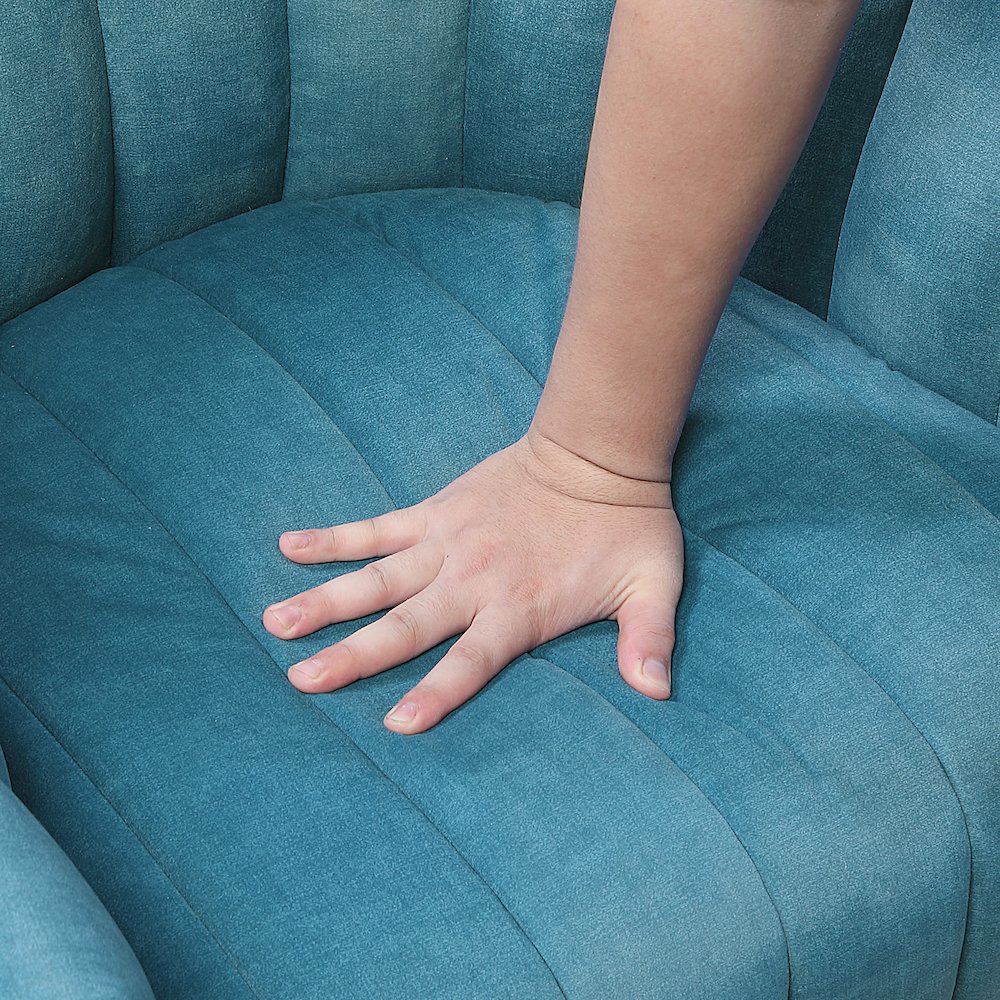 Lonita Velvet Swivel Chair in Dark Teal. Picture 8