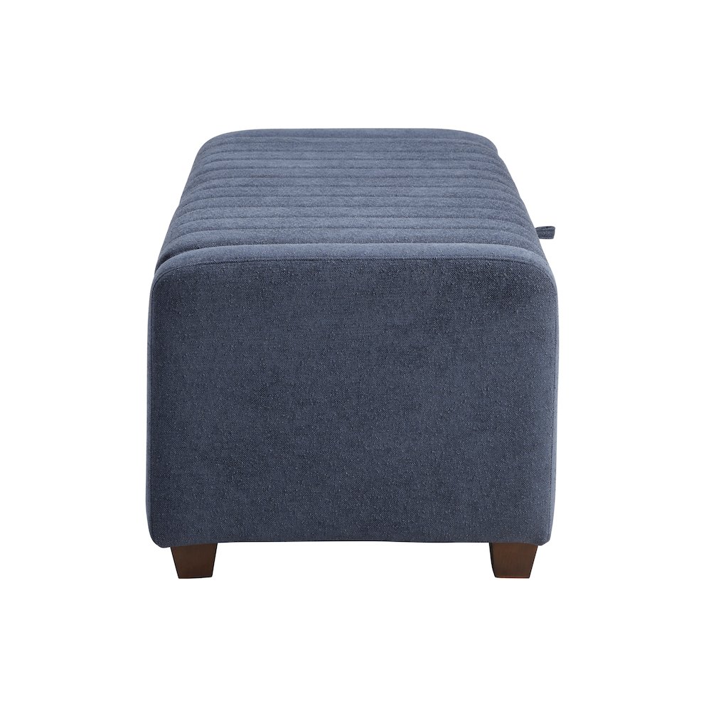 Derby Boucle Lift Top Storage Bench in Blue. Picture 5