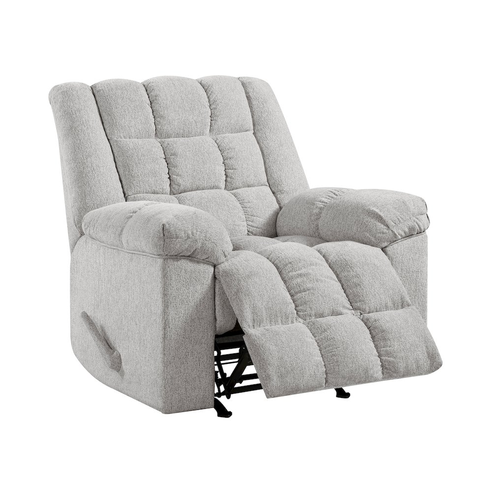 Baldwin Chenille Rocker Reclining Chair in Light Gray. Picture 7