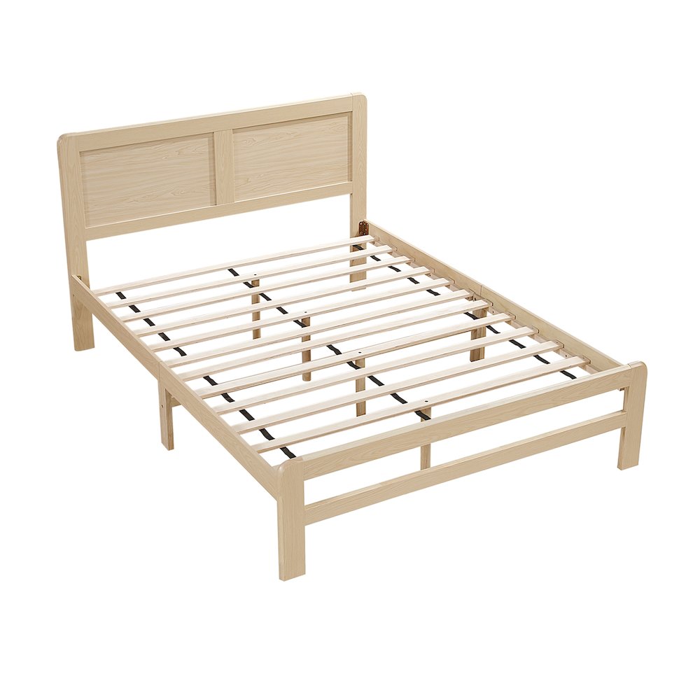 Carter Asian Hardwood Full Platform Bed in Natural. Picture 4