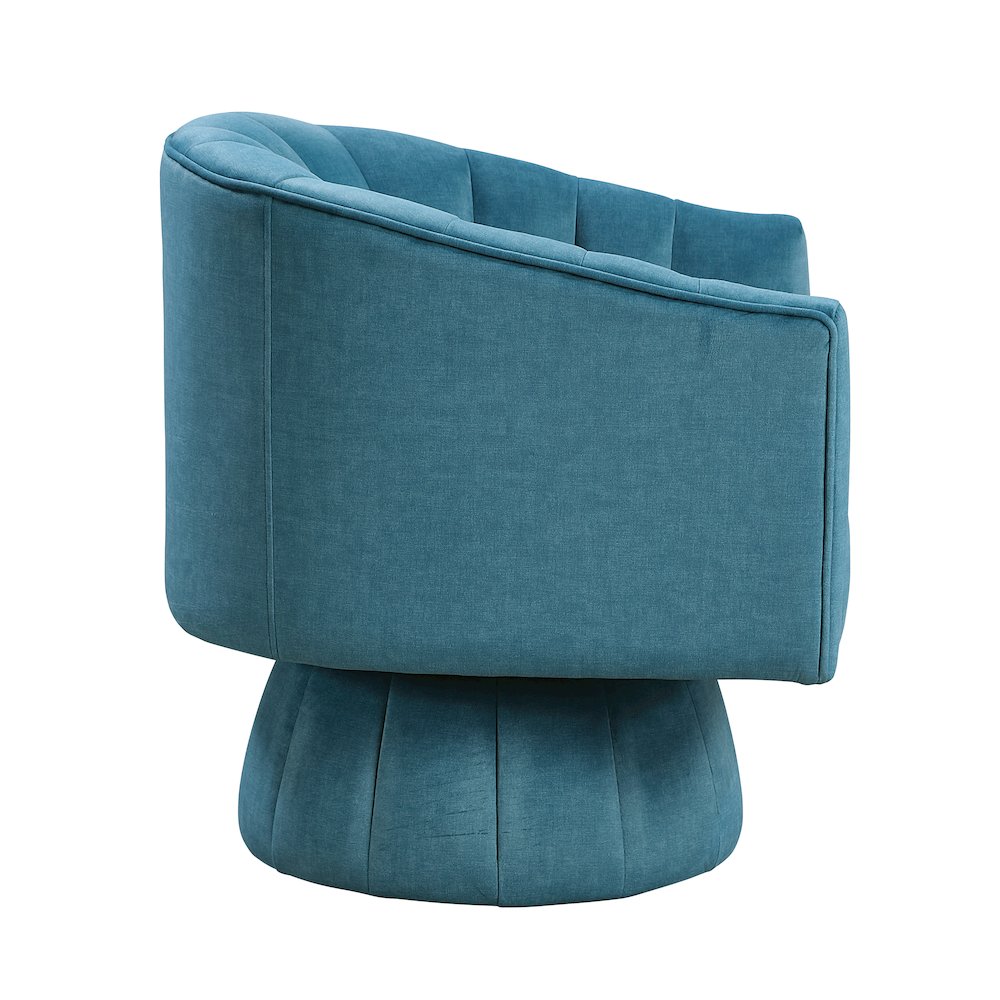 Lonita Velvet Swivel Chair in Dark Teal. Picture 6