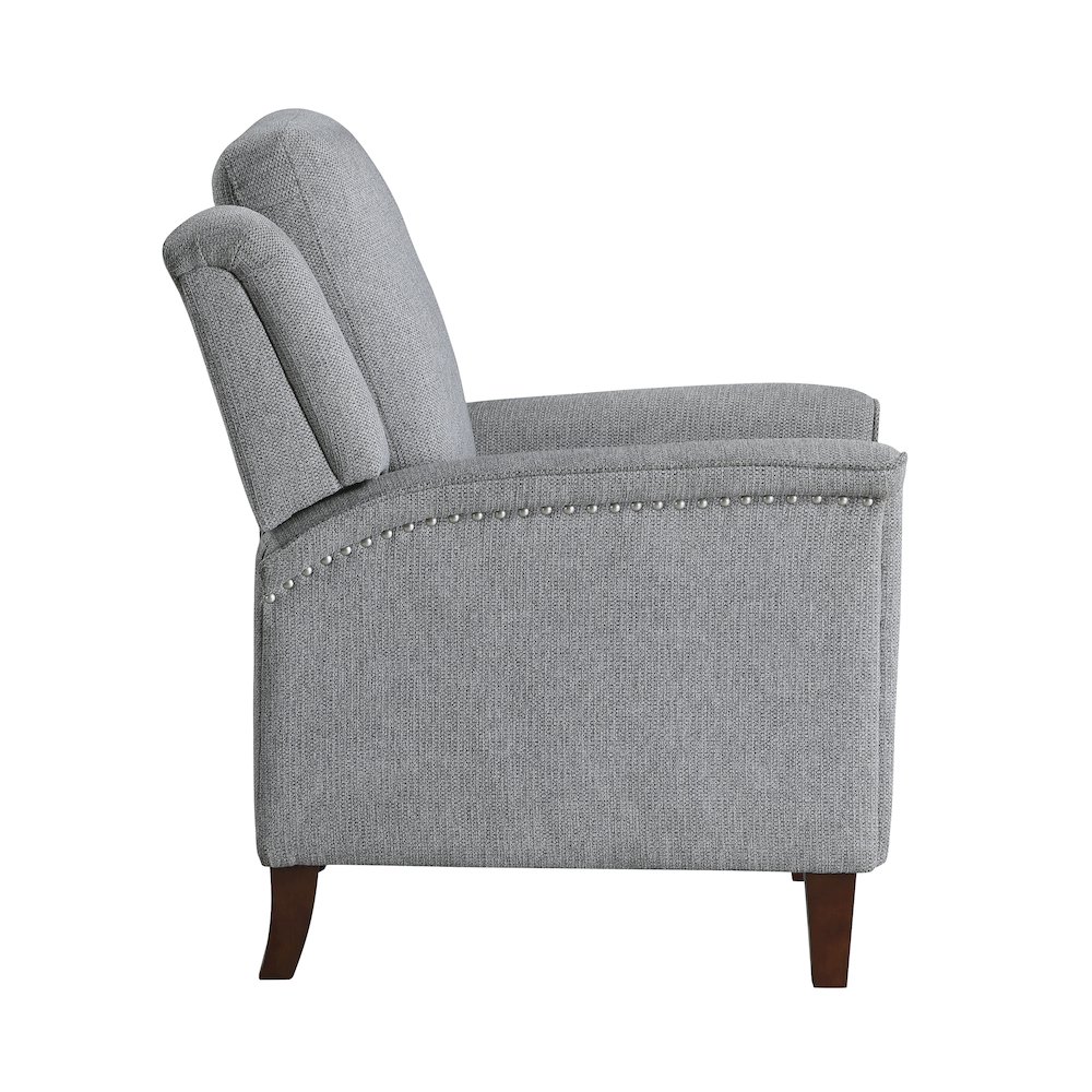 Lansing Chenille Push Back Reclining Chair in Gray. Picture 5
