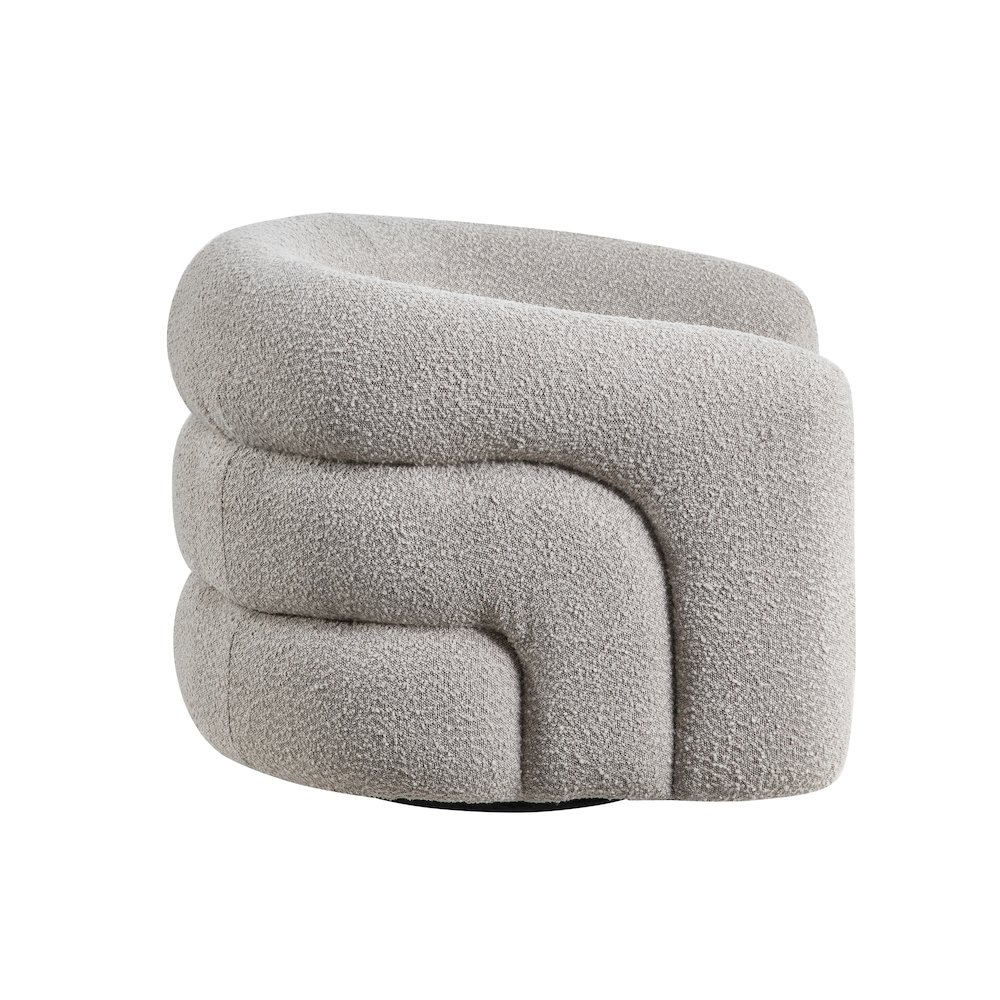 Caldera Boucle Swivel Chair in Gray. Picture 6