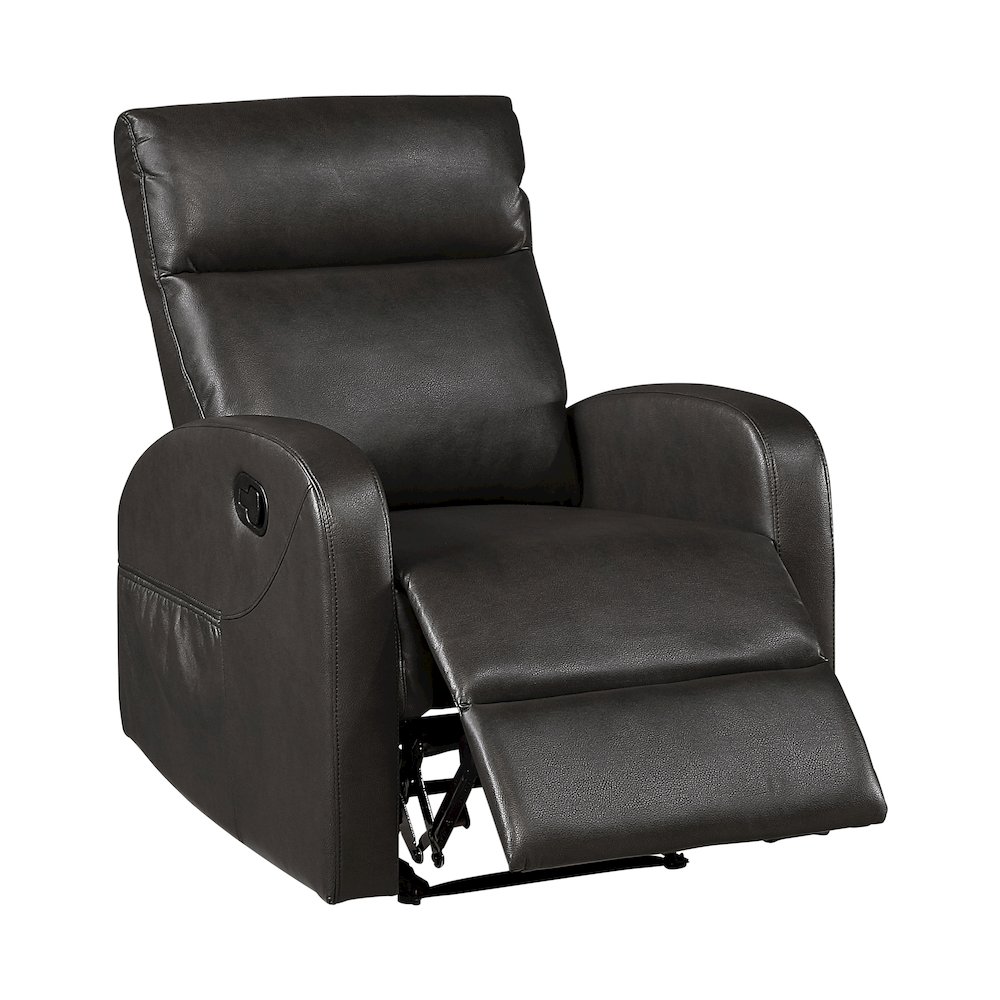 Allen Faux Leather Reclining Chair in Espresso. Picture 6