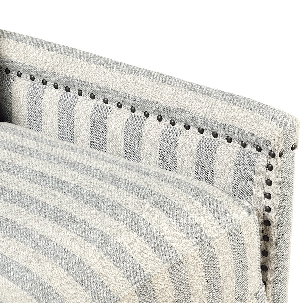 Landrum Textured PB Reclining Chair in Beige with Grayish Blue Stripe. Picture 8