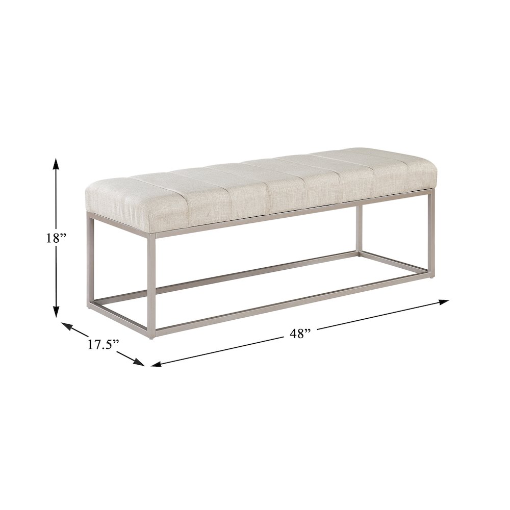 Wendell Textured Bench in Beige. Picture 4