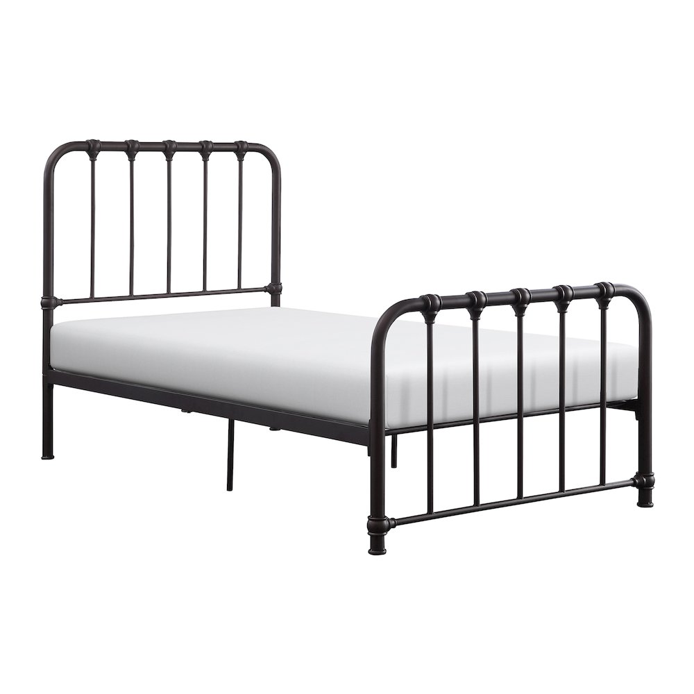 Bethany Metal Twin Metal Platform Bed in Dark Bronze. Picture 1
