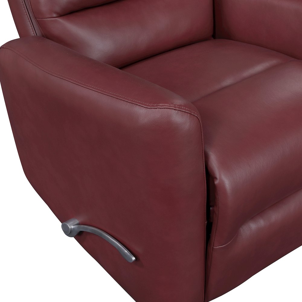 Dimitri Faux Leather Swivel Glider Reclining Chair in Red. Picture 12