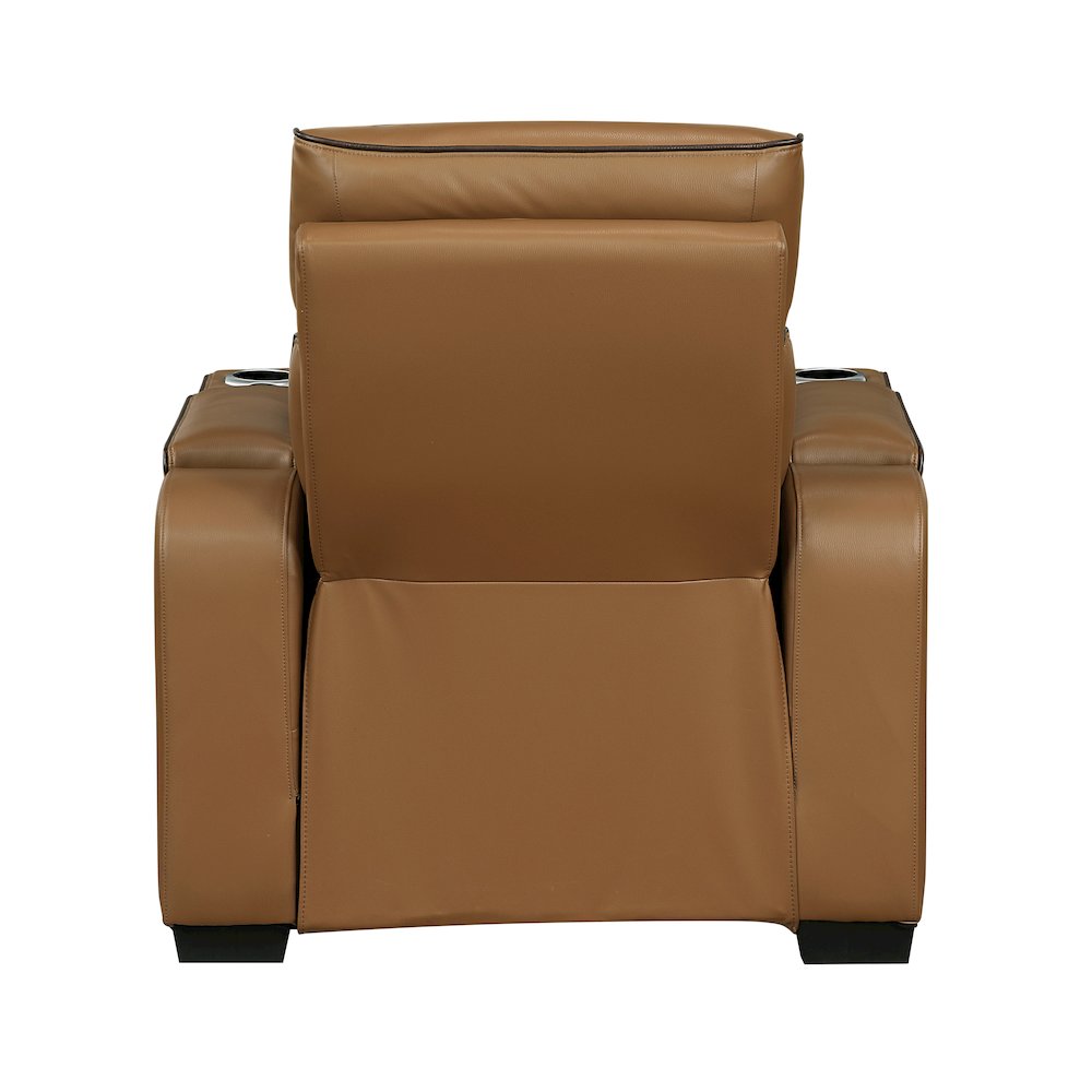 Fairway Faux Leather 2pc Set: Sofa, Loveseat, Chair in Brown. Picture 9
