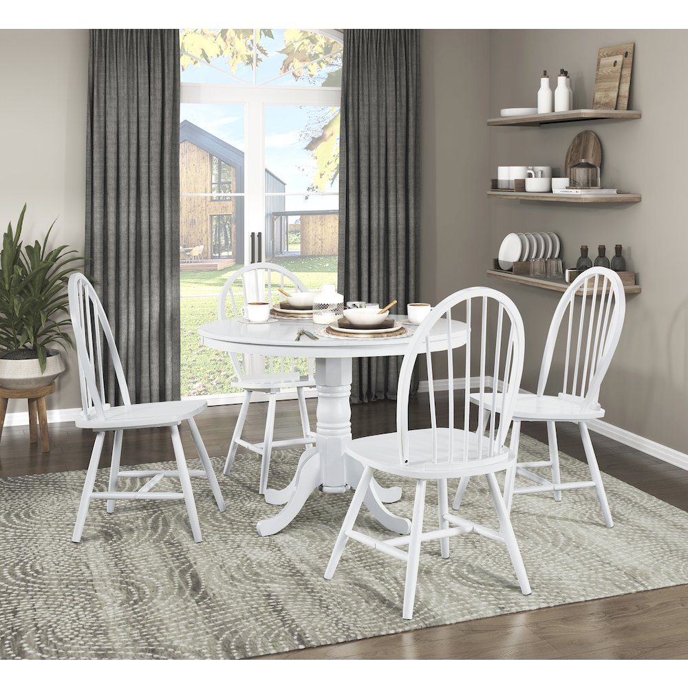 Shelby Wood Dining Room Side Chair, set of 2 in White. Picture 2