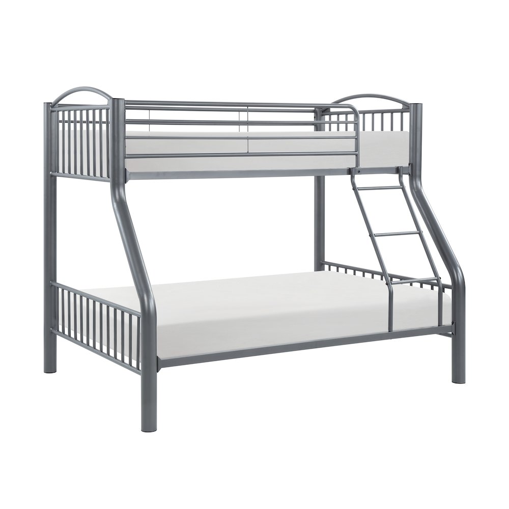 Beckett Metal Twin Over Full Metal Bunk Bed in Gray. Picture 1