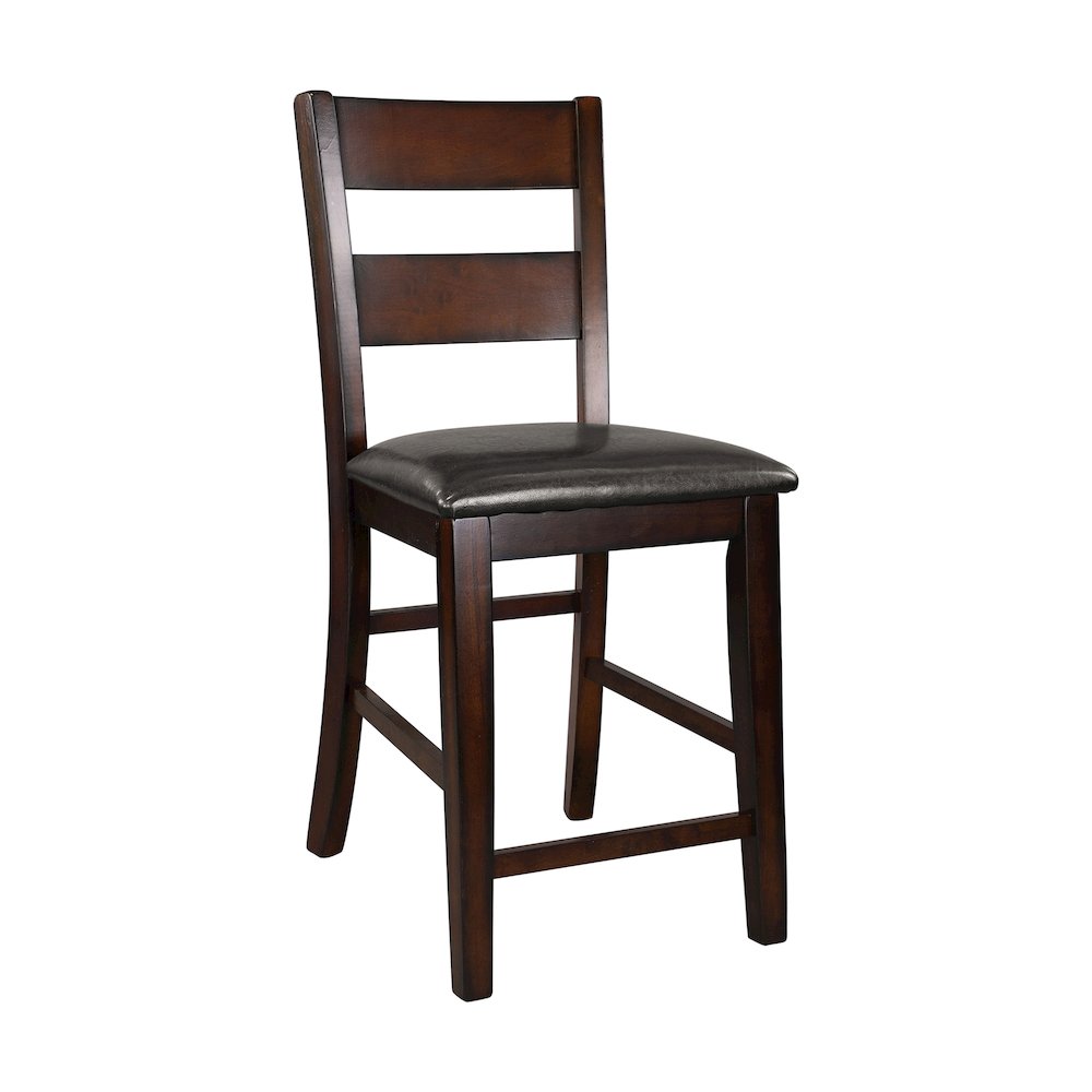 Mantello Wood Counter Height Dining Chair, set of 2 in Dark brown. Picture 1