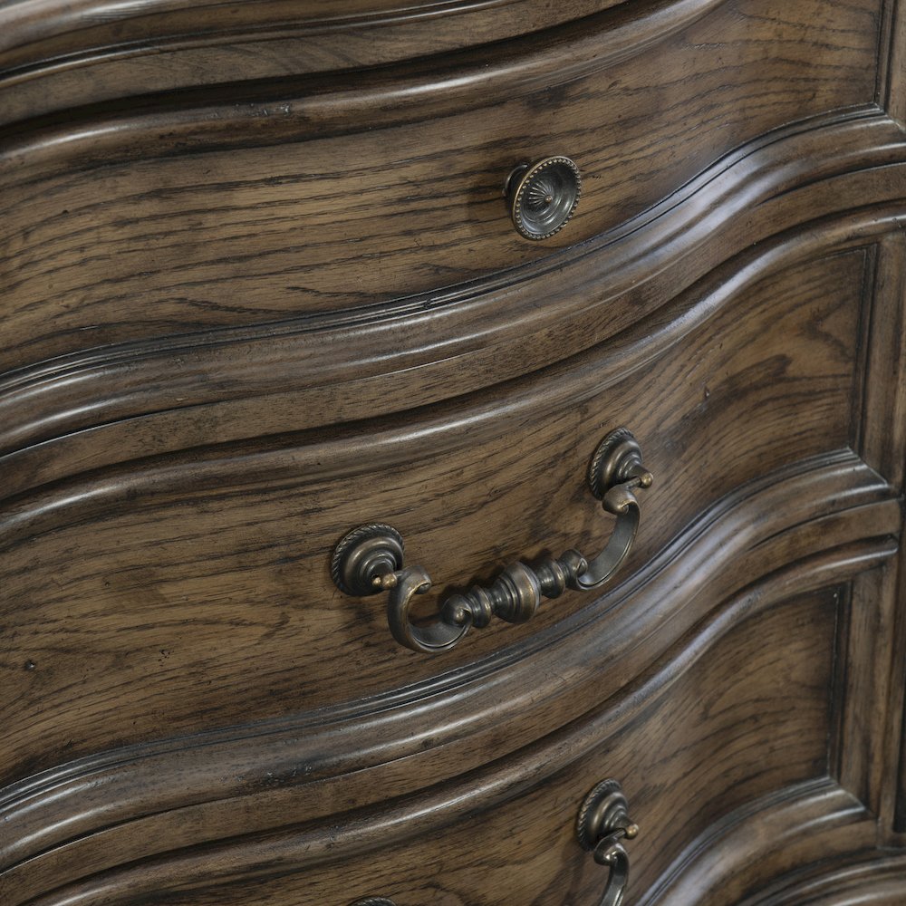 Heath Court Asian Hardwood Nightstand in Brown Oak. Picture 5
