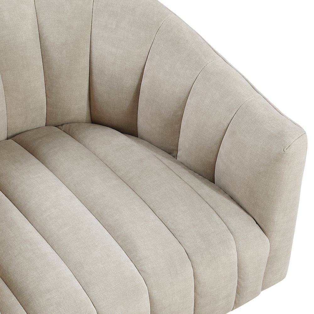 Lonita Velvet Swivel Chair in Taupe. Picture 7