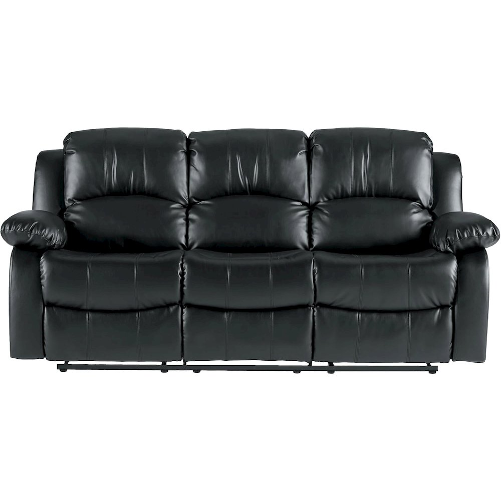 Black Leather Recliner Sofa, Elegant Sofa Recliner for Living Rooms. Picture 4