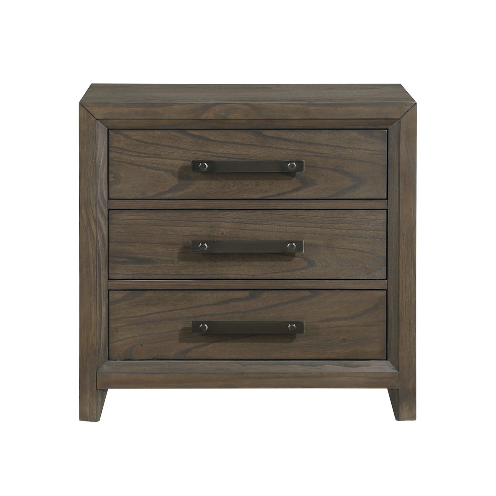 Aris Asian Hardwood Nightstand in Dark Walnut. Picture 3