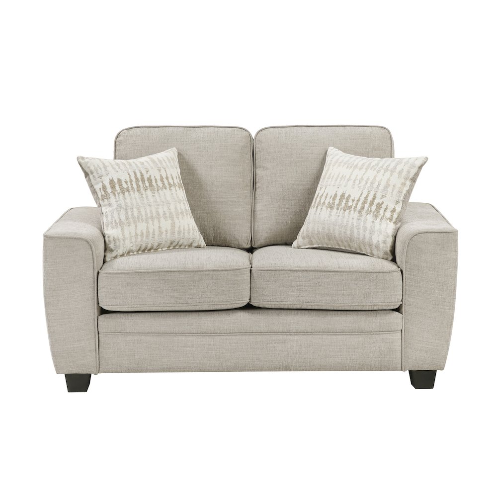Zander Chenille Love Seat in Taupe. Picture 4