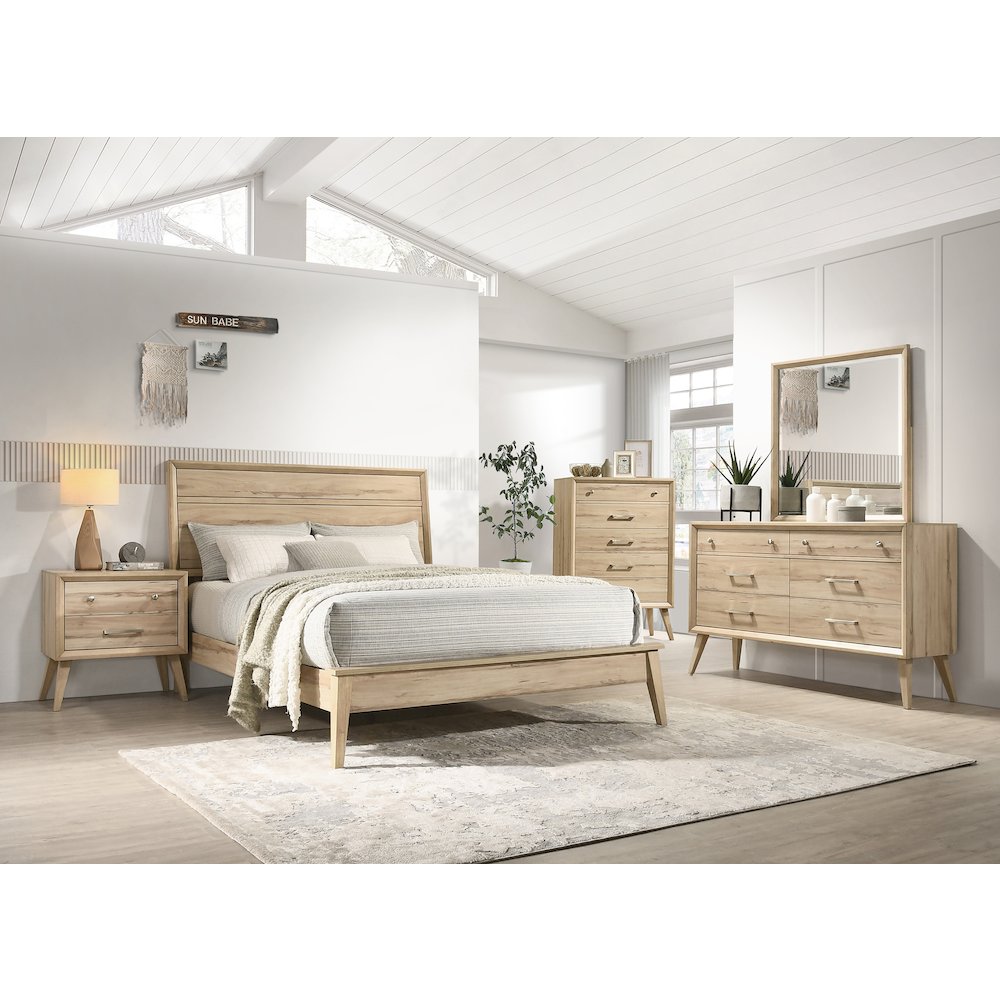 Lexicon Marrin Asian Hardwood Nightstand in Natural Oak. Picture 5