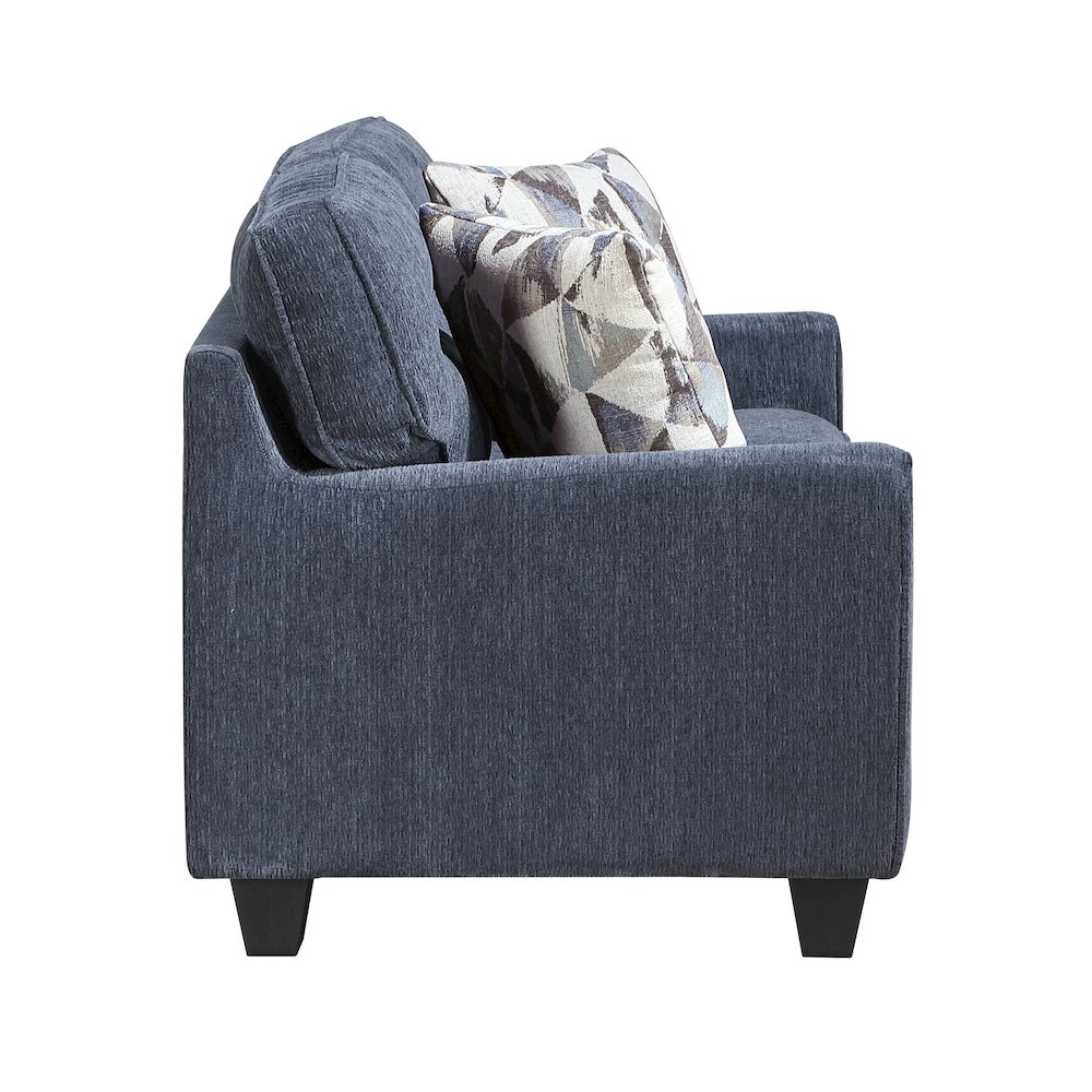 Bennett Chenille 2pc Set: Sofa, Love in Blue. Picture 6