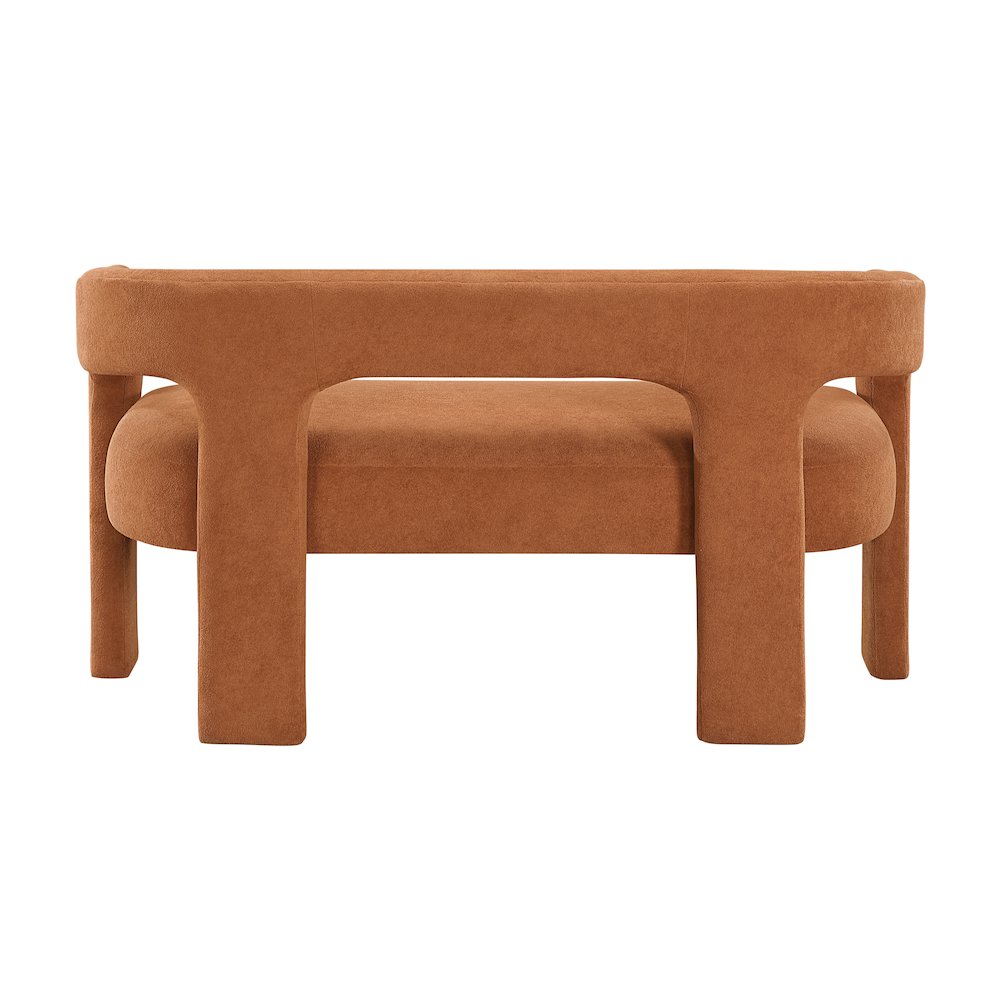 Marais Boucle Dining Bench in Orange. Picture 3